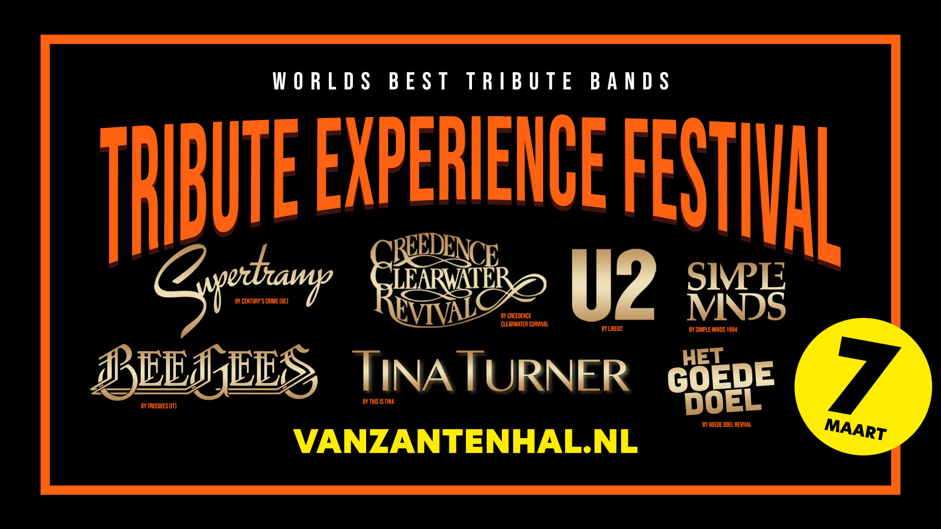 Tribute Experience Festival 7 MAART Vanzantenhal